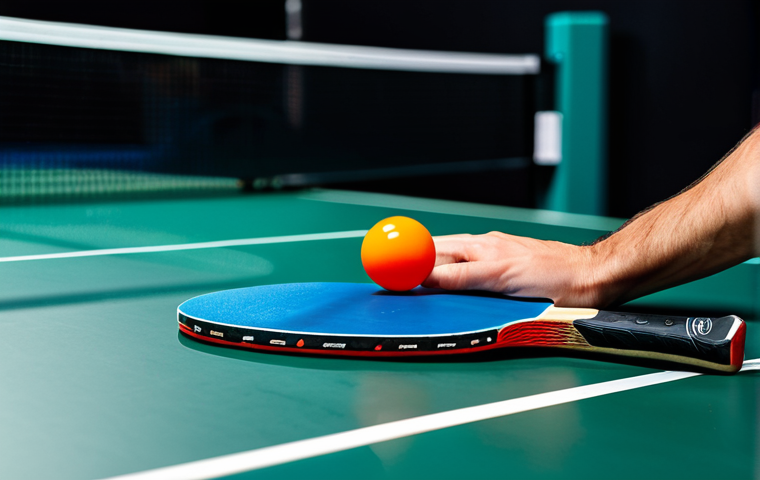**
"A close-up of a clean ping-pong racket, focusing on the rubber surface. The surface is pristine and shows excellent grip. In the background, a blurred image of a ping-pong table and a hand reaching out to pick up a ball. Focus on high detail, clean textures, and professional product photography. Safe for work, appropriate content, fully clothed (implied background players), modest setting, family-friendly."
**