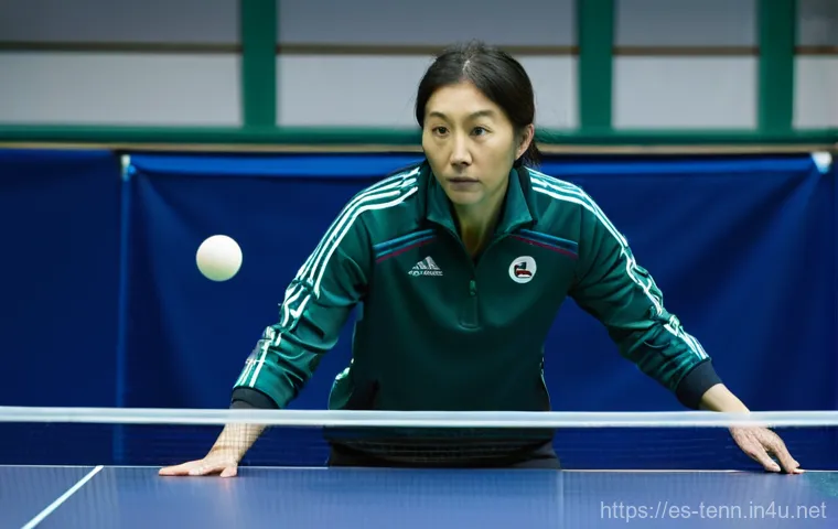 탁구 네트 높이 조정 가이드 - 25 cm mark on the gauge. The lighting is bright and even, typical of a well-maintained indoor sports...