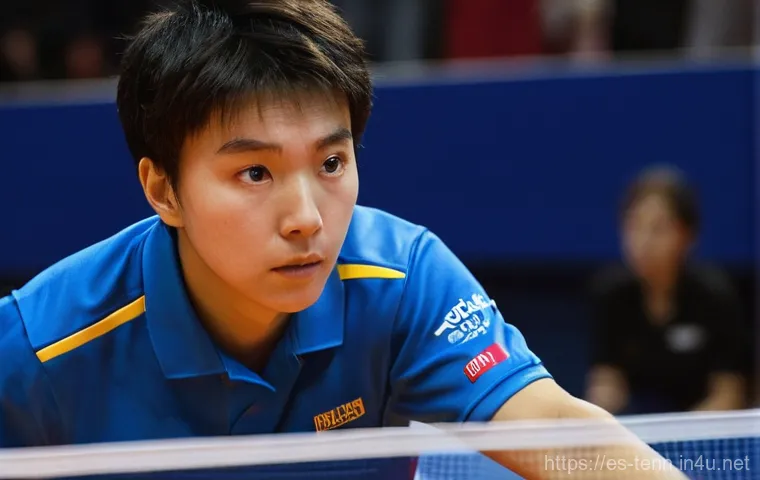 탁구에서의 심리전 활용법 - **Prompt:** A male table tennis player in his late 20s, wearing a clean, modern athletic table tenni...