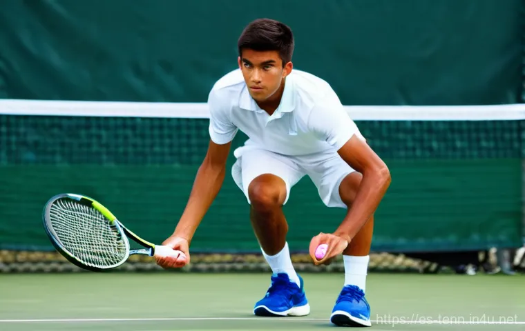 테니스 스윙 폼 교정법 - **Explosive Tennis Serve Preparation**
A highly dynamic image of an adult male tennis player at ... 테니스 스윙 폼 교정법 - **Explosive Tennis Serve Preparation**
A highly dynamic image of an adult male tennis player at ...